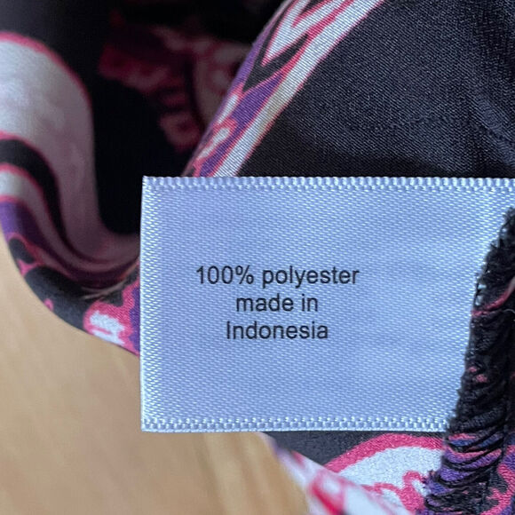 Lane Bryant Top Multicolor Paisley Print Long Bell Sleeve Wrap Blouse sz 14‎ EUC - Picture 8 of 15